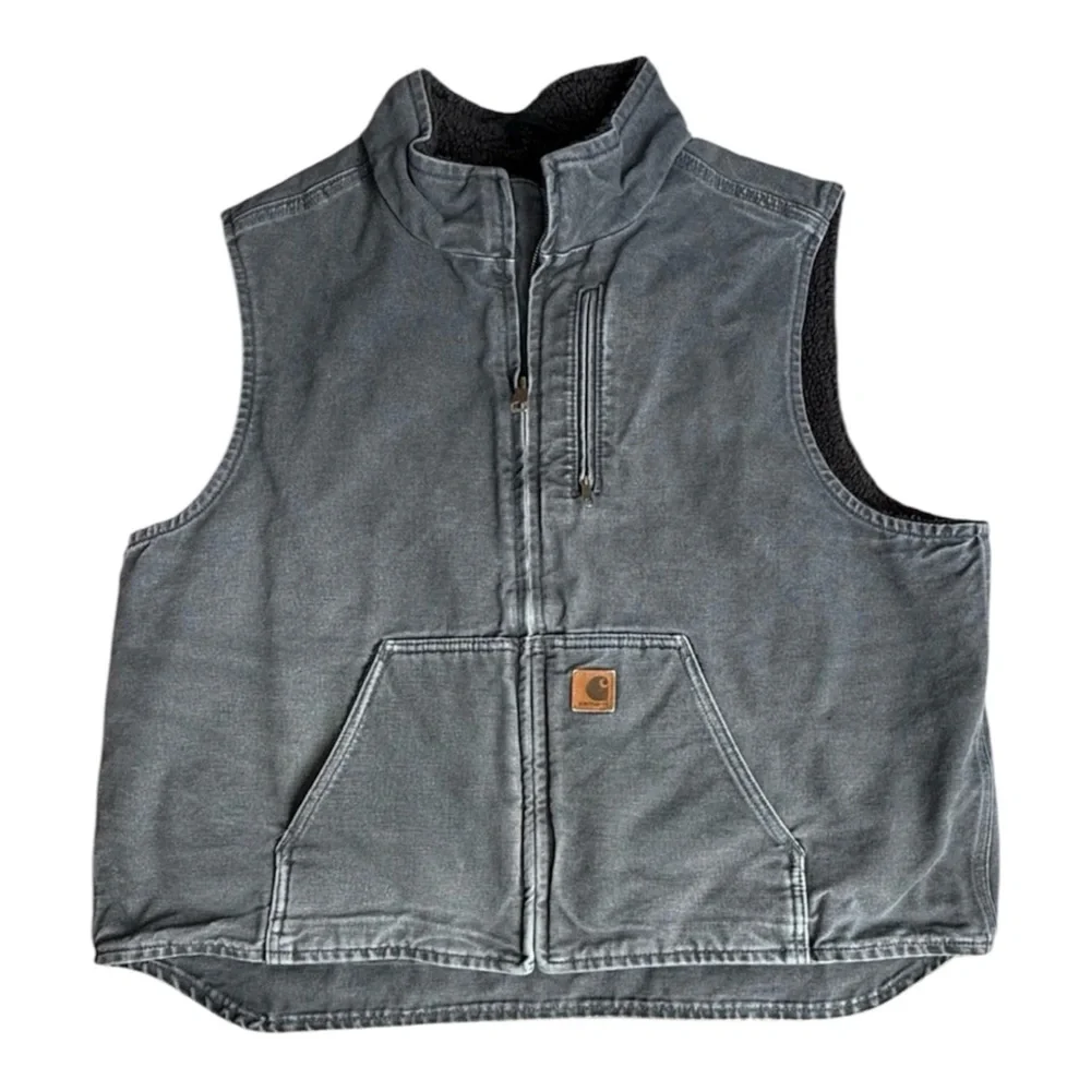Carhartt Men's Washed Duck Sherpa-Lined Vest size 2XL V33GVL